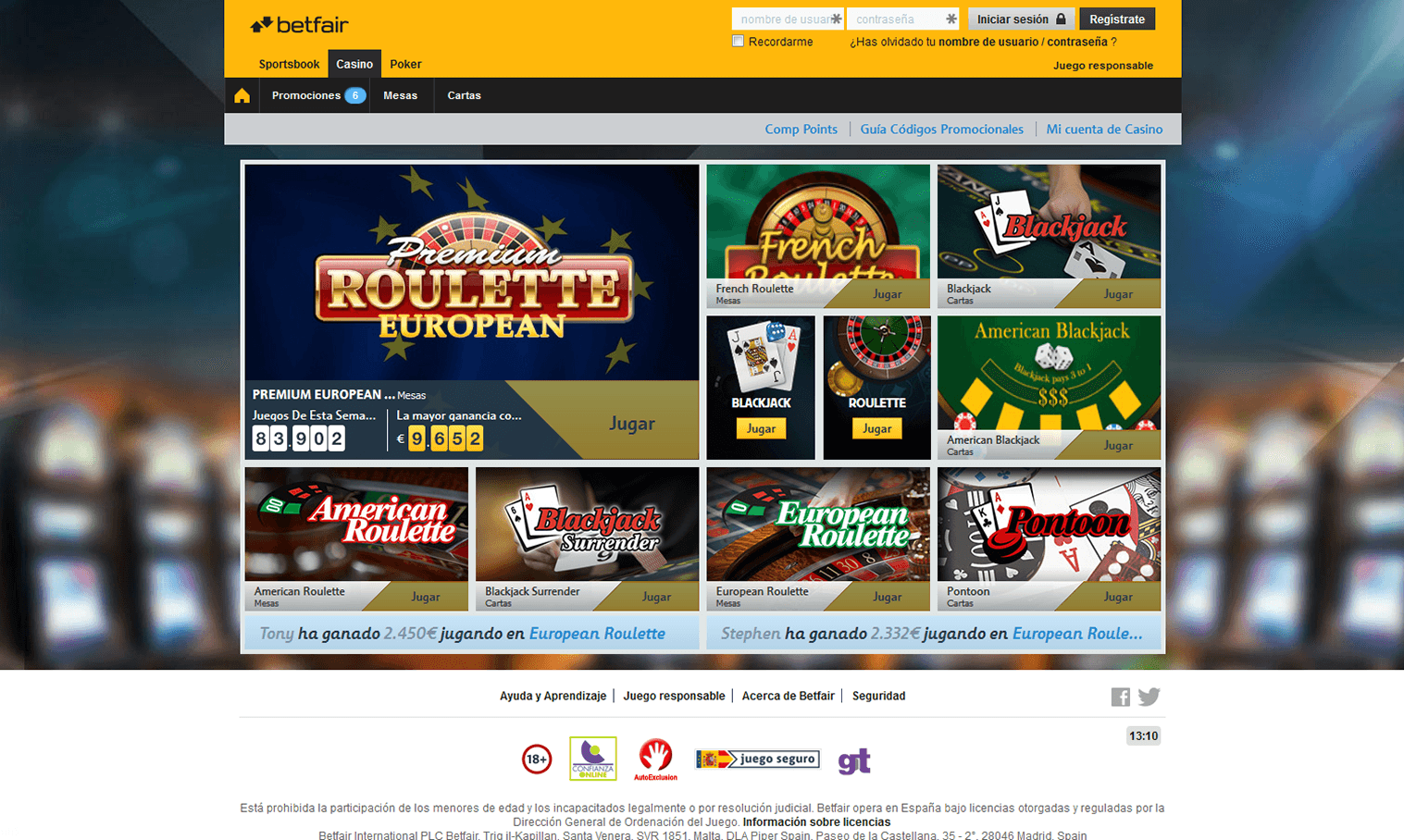 Bonus Betfair Casino