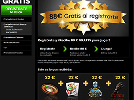 Screenshot del bono gratis de 888casino