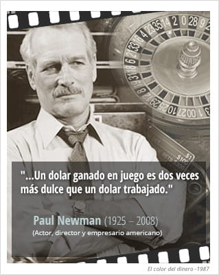 Cita de película con Paul Newman sobre juegos de azar