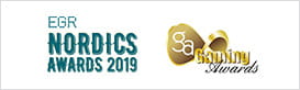 Logotipos de algunos de las instituciones que han premiado los productos del casino LeoVegas: International Gaming Awards y EGR.