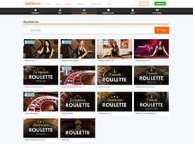 El casino Betsson tiene en su catálogo variantes clásicas de la ruleta como la Francesa o la Americana junto a la ruleta en vivo con crupieres reales.