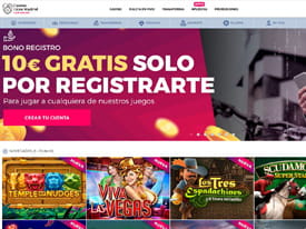 La página principal de Casino Gran Madrid para acceder a las diferentes secciones del casino.
