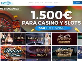 Portal del casino Pastón con los juegos de ruleta más el bono.