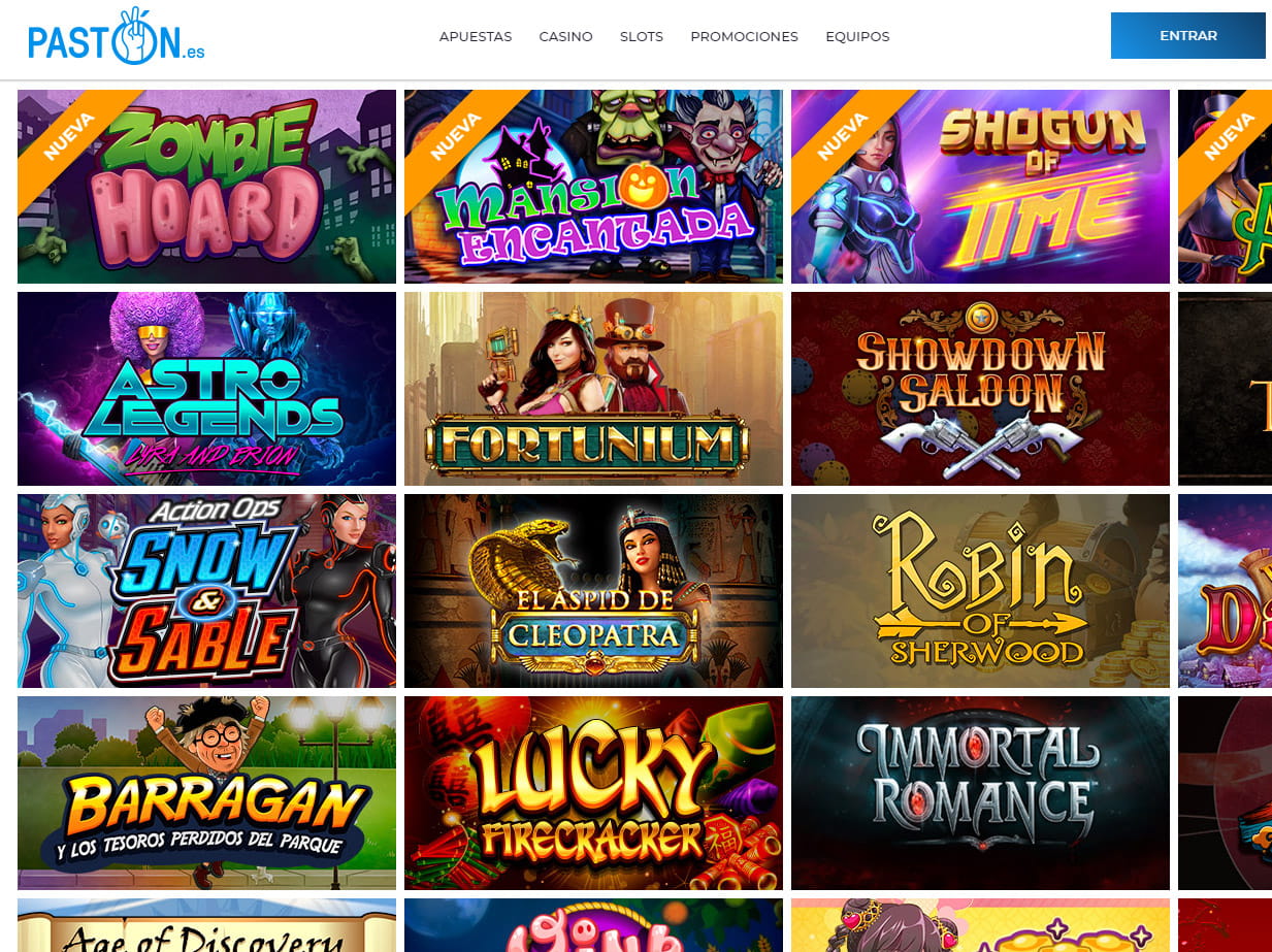 Una muestra del portal de slots del casino Pastón.