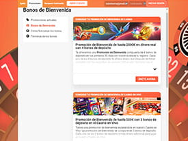 Promociones de bienvenida disponibles en el casino LeoVegas.