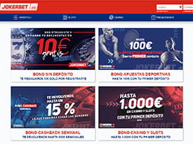 Catálogo de promociones en el casino JokerBet.