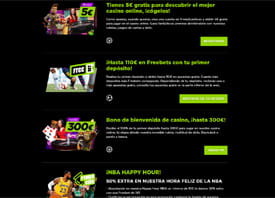 Sección de los bonos y promociones del casino VivelaSuerte.