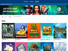 Página del casino online Marathonbet dedicada a las máquinas tragaperras del proveedor Microgaming.